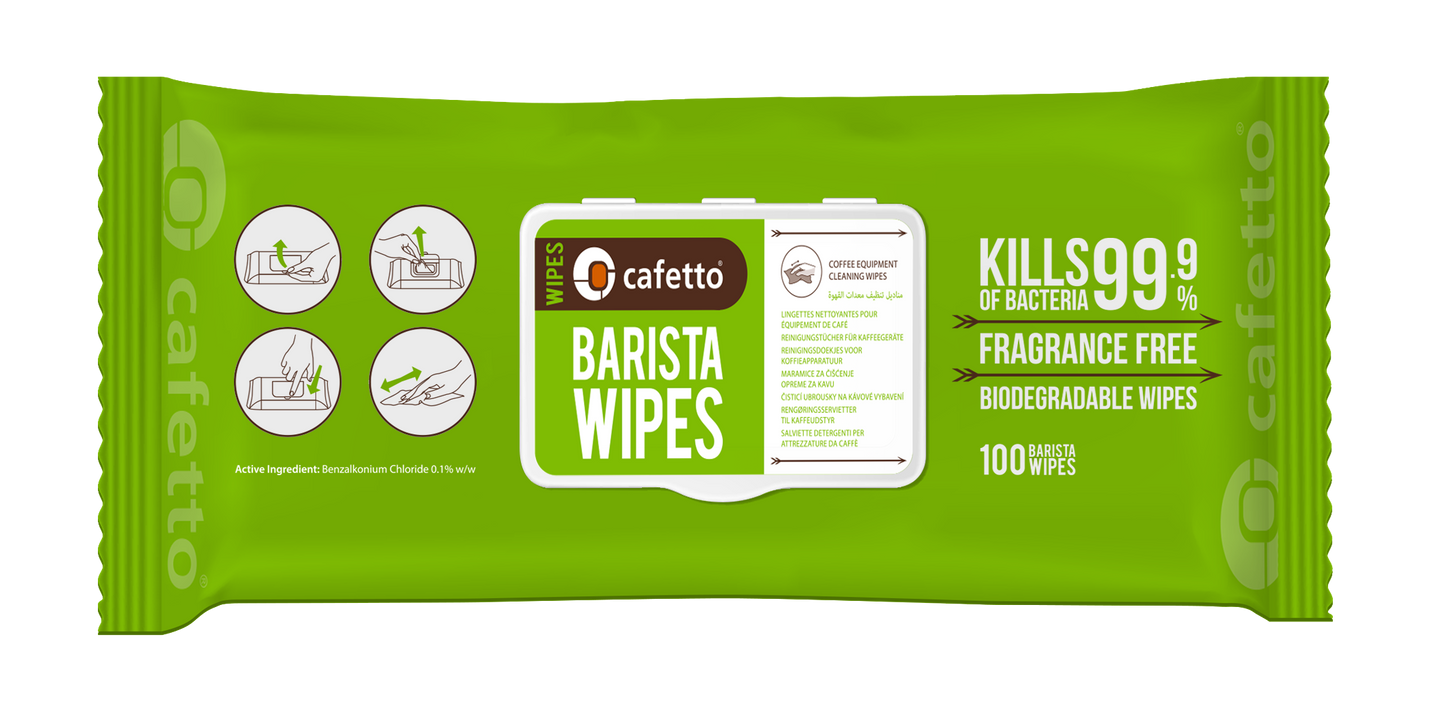 Cafetto Barista Cleaning Wipes 100 Wipe Pack